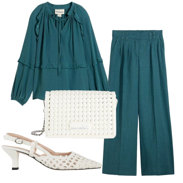 Outfit donna - Total look #2372306. Stile Basic per Serata fuori. Abbinamento con décolleté, pantaloni, bluse, borse a tracolla.