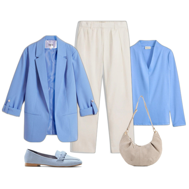 Outfit femme - Blazer Lavande. Style Casual chic pour Tous les jours. Assortir avec t-shirts, blazers, mules, sacs en bandoulière, pantalon .