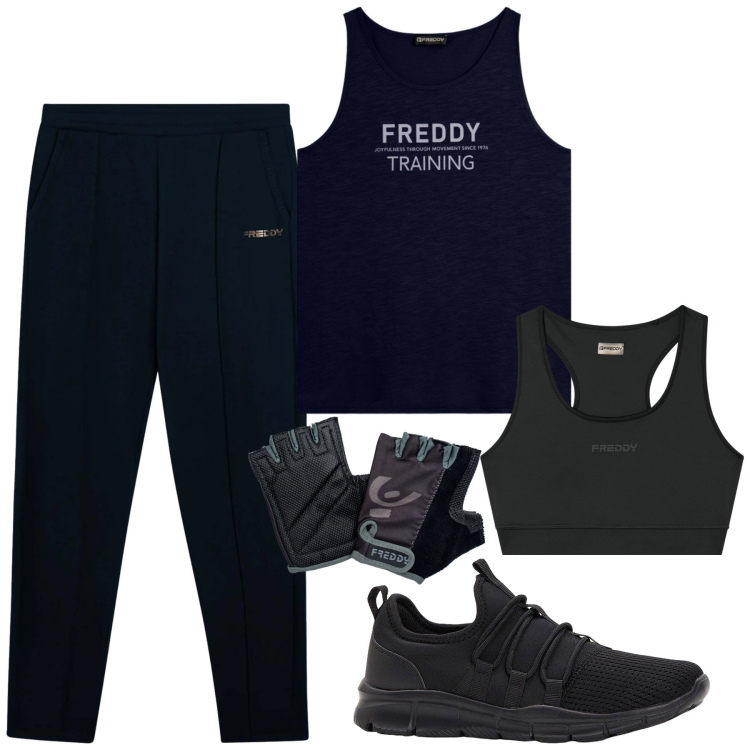 Outfit donna - Sporty. Stile Sporty chic per Sport. Abbinamento con sneakers, guanti, reggiseni, pantaloni, canottiere.