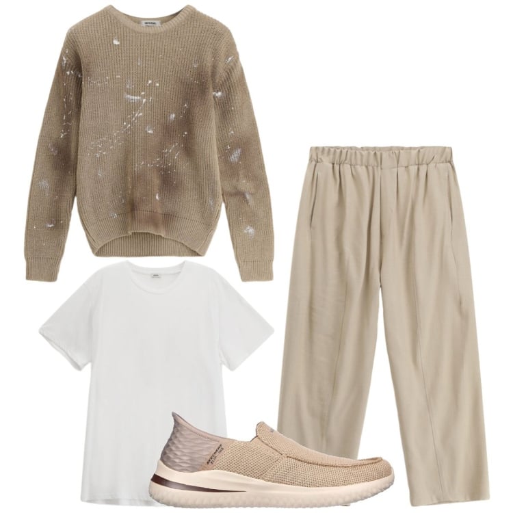 Outfit uomo - Total look #2372354. Stile Casual per Tutti i giorni. Abbinamento con pantaloni, maglieria, t-shirt, sneakers.