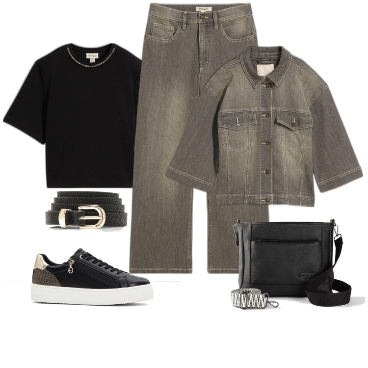 Outfit femme - Ensemble Denim. Style Urban pour Tous les jours. Assortir avec sacs en bandoulière, sneakers, blazers, jeans, t-shirts, ceintures.