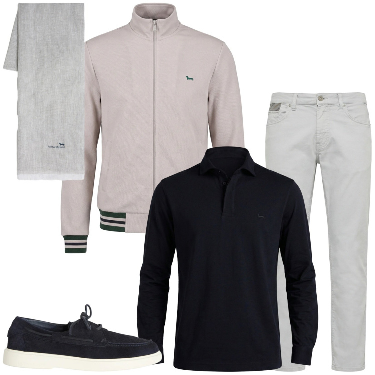 Outfit uomo - Total look #2372418. Stile Trendy per Serata speciale. Abbinamento con scarpe stringate, pantaloni, sciarpe, felpe, polo.