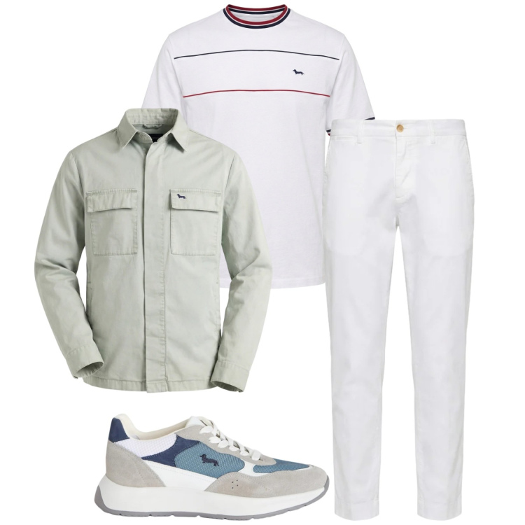 Outfit uomo - Total look #2372445. Stile Casual per Tutti i giorni. Abbinamento con sneakers, t-shirt, pantaloni chino, giacche.