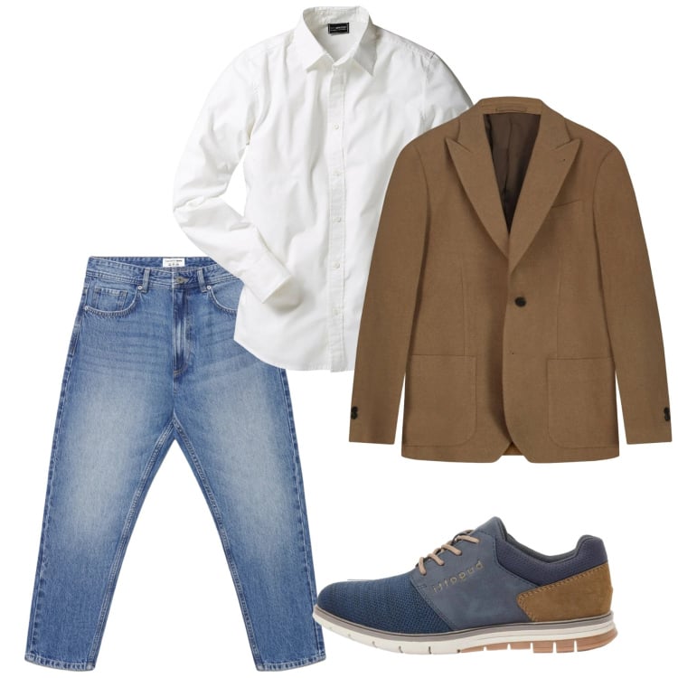 Outfit uomo - Marzo casual con classe. Stile Casual per Tutti i giorni. Abbinamento con camicie, scarpe stringate, giacche, jeans.