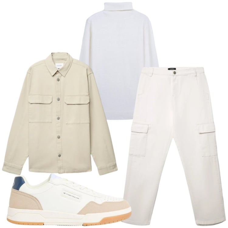 Outfit uomo - Total look #2372456. Stile Casual per Tutti i giorni. Abbinamento con sneakers, maglieria, pantaloni cargo, cappotti.