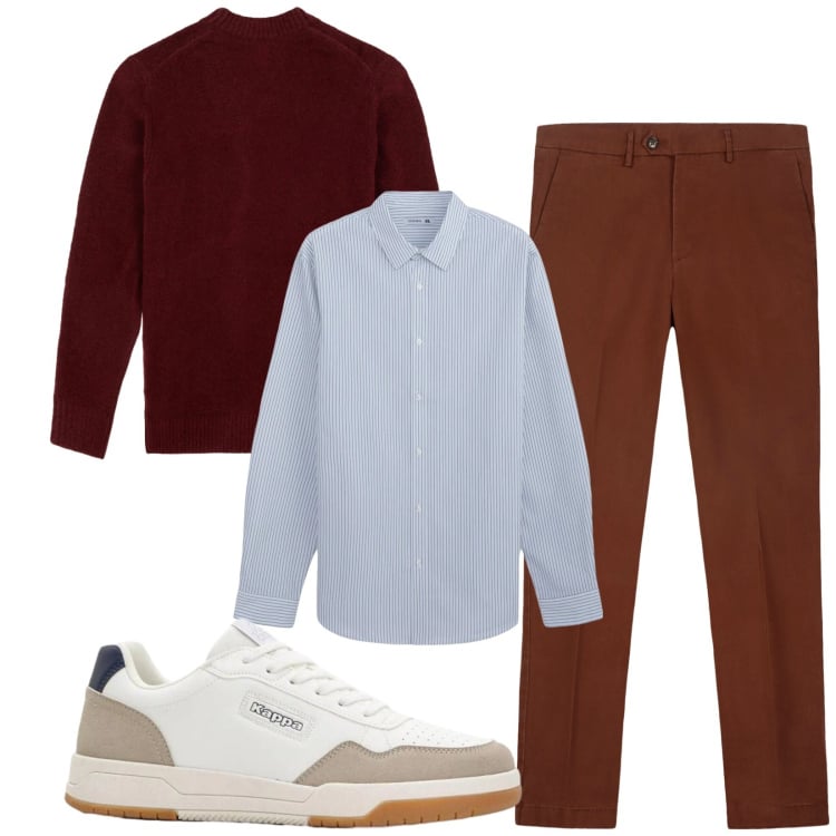 Outfit uomo - Total look #2372461. Stile Business/Elegante per Serata speciale. Abbinamento con sneakers, camicie, pantaloni chino, maglieria.
