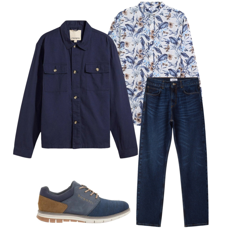 Outfit uomo - Total look #2372471. Stile Urban per Serata speciale. Abbinamento con giacche, scarpe stringate, camicie, jeans dritti.