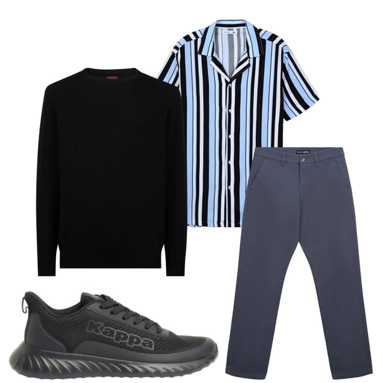 Outfit uomo - Total look #2372473. Stile Trendy per Tutti i giorni. Abbinamento con sneakers, maglieria, camicie a manica corta, pantaloni chino.