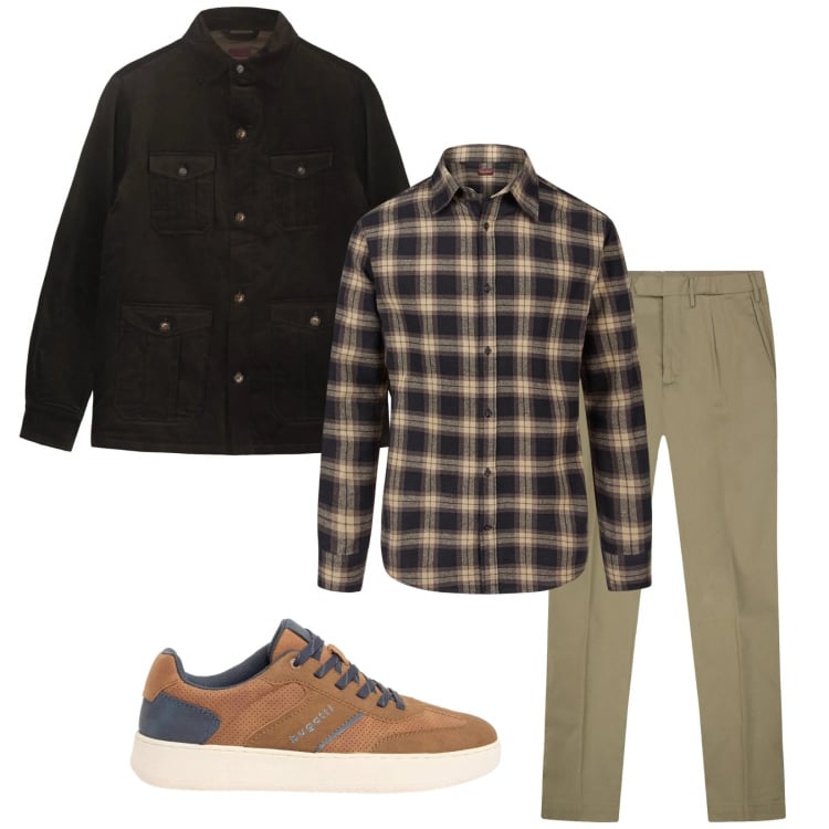 Outfit uomo - Total look #2372496. Stile Trendy per Tutti i giorni. Abbinamento con sneakers, camicie, pantaloni, cappotti.