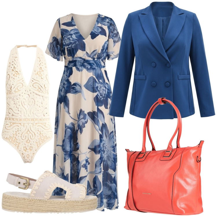 Outfit donna - Abiti che si muovono con te. Stile Chic per Serata fuori. Abbinamento con zaini, body, espadrillas, vestiti lunghi, blazer.