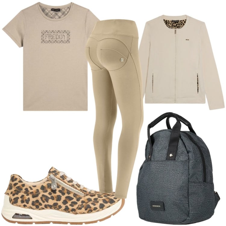 Outfit donna - Total look #2372632. Stile Basic per Sport. Abbinamento con zaini, sneakers, pantaloni skinny, felpe, t-shirt.