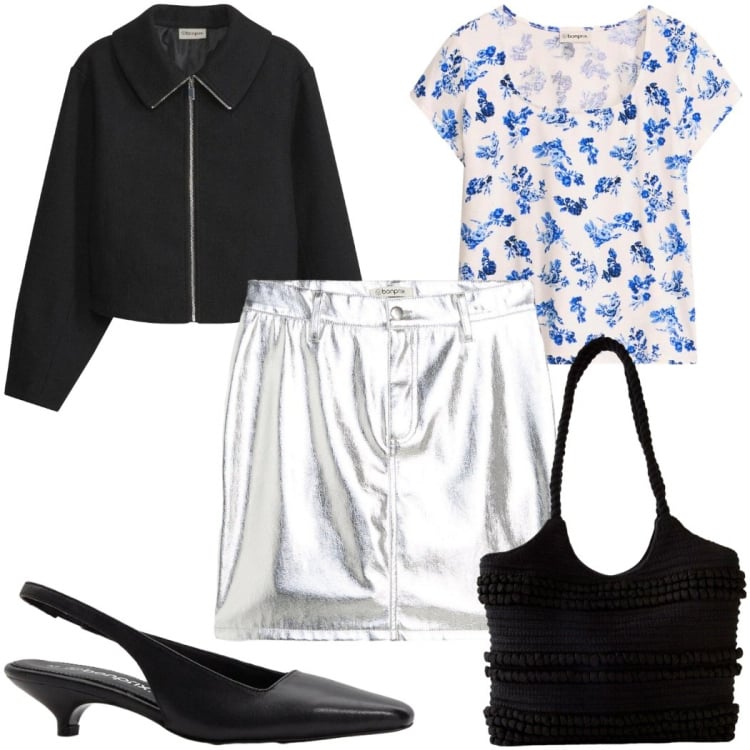 Outfit donna - Total look #2372644. Stile Trendy per Serata fuori. Abbinamento con shopping bag, minigonne, décolleté, cappotti, maglieria.