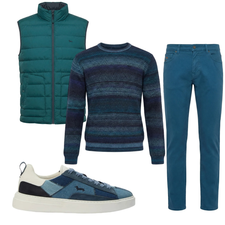 Outfit uomo - Total look #2372719. Stile Casual per Tutti i giorni. Abbinamento con sneakers, piumini, pantaloni, pullovers.