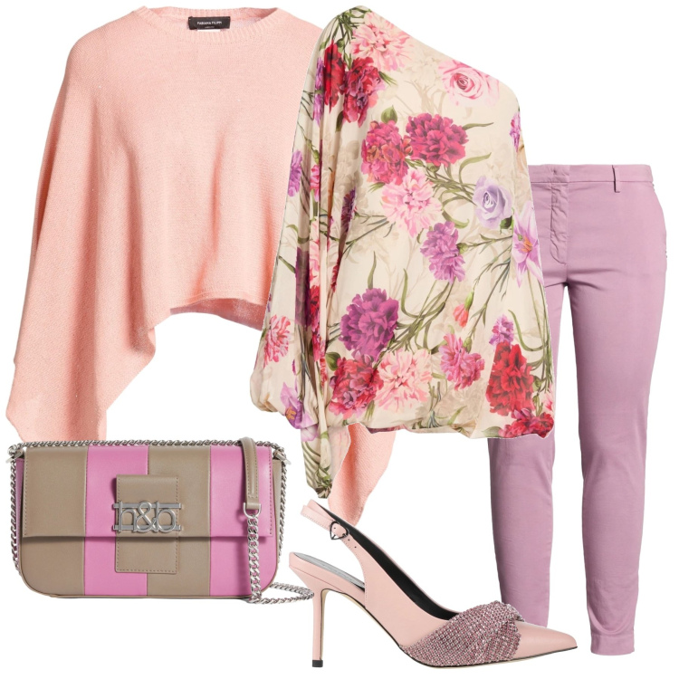 Outfit donna - Total look #2372744. Stile Casual per Cerimonia. Abbinamento con top, pantaloni, cappotti, décolleté, borse a spalla.