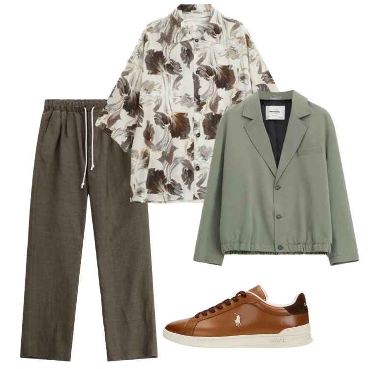 Outfit uomo - Imperial - The New Crew SS 2026. Stile Trendy per Tutti i giorni. Abbinamento con pantaloni, camicie a manica corta, giacche, sneakers.