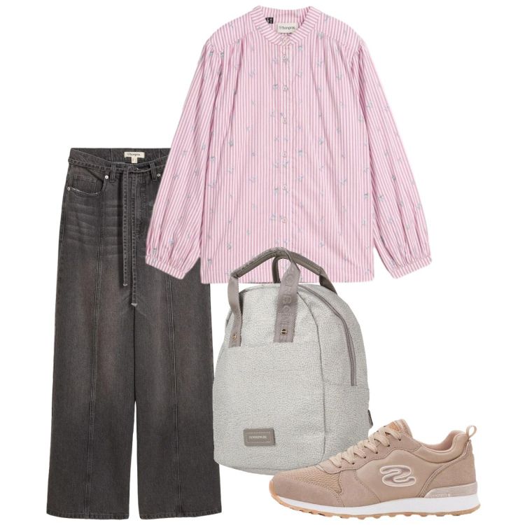 Outfit donna - marzo= rosa - @danipoetessa73. Stile Casual per Scuola/Università. Abbinamento con zaini, jeans, camicie, sneakers.