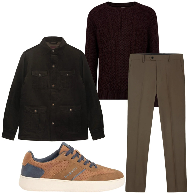 Outfit uomo - Total look #2372823. Stile Trendy per Serata speciale. Abbinamento con sneakers, maglieria, cappotti, pantaloni.