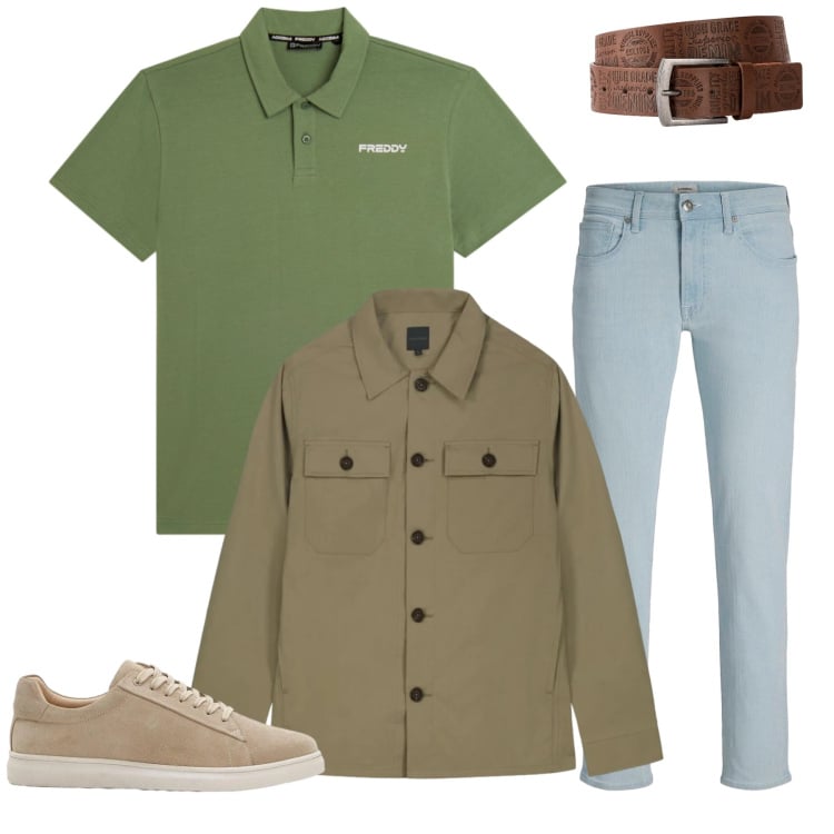 Outfit uomo - Urban Safari. Stile Urban per Tutti i giorni. Abbinamento con cinture, sneakers, jeans, polo, cappotti.