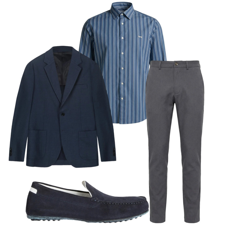 Outfit uomo - Total look #2372852. Stile Business/Elegante per Ufficio. Abbinamento con scarpe stringate, pantaloni chino, camicie, giacche.
