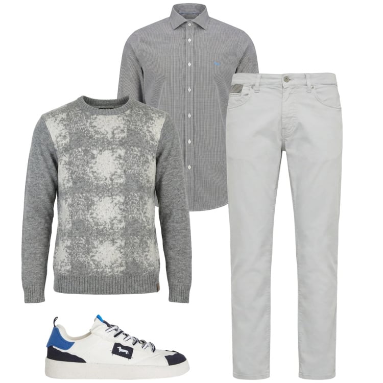 Outfit uomo - Total look #2372861. Stile Trendy per Tutti i giorni. Abbinamento con sneakers, pantaloni, maglieria, camicie.