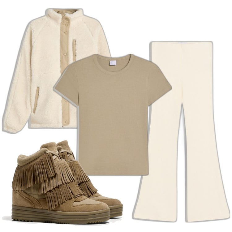 Outfit mujer - Casual #3012. Estilo Casual para Todos los días. Combinación con sneakers, blazers, camiseta, pantalones.