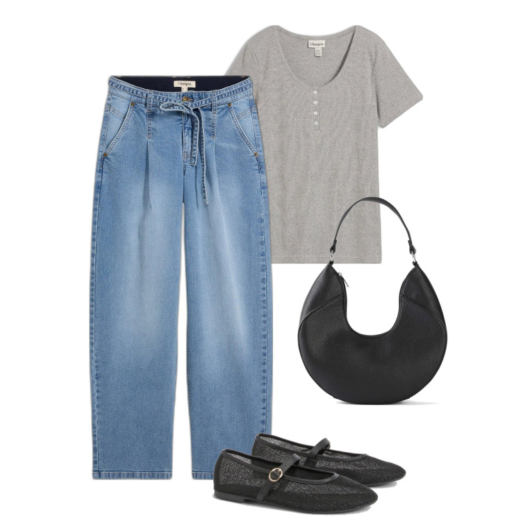 Outfit femme - Barrel. Style Tendance pour Tous les jours. Assortir avec t-shirts, jeans, sacs à main, ballerines.
