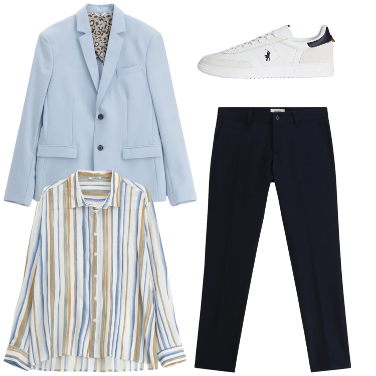 Outfit uomo - Imperial - The New Crew SS 2026. Stile Casual per Tutti i giorni. Abbinamento con camicie, giacche, pantaloni, sneakers.