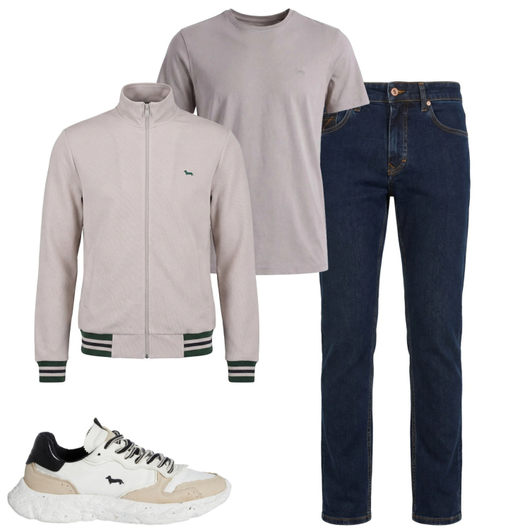 Outfit uomo - City. Stile Casual per Tutti i giorni. Abbinamento con felpe, jeans, sneakers, t-shirt.