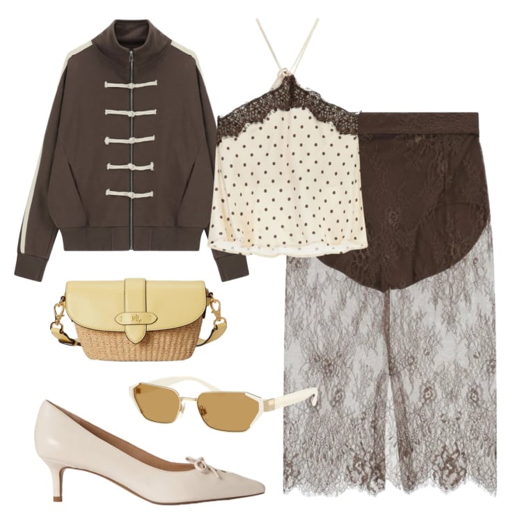 Outfit donna - The new crew Imperial SS/26. Stile Sporty chic per Serata fuori. Abbinamento con top, felpe, gonne longuette, décolleté, borse a tracolla, occhiali da sole.