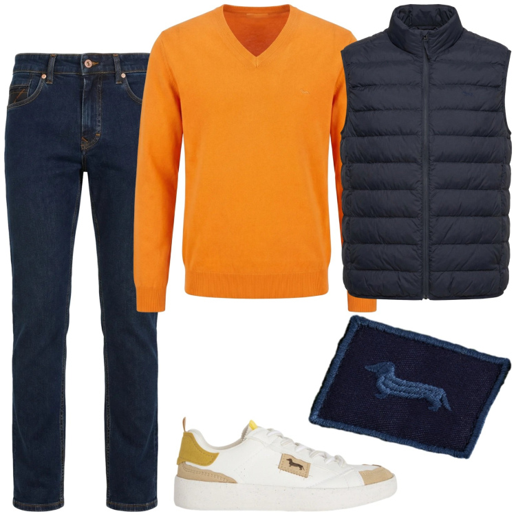 Outfit uomo - Total look #2373094. Stile Casual per Tutti i giorni. Abbinamento con sneakers, piumini, pullovers, jeans, sciarpe.