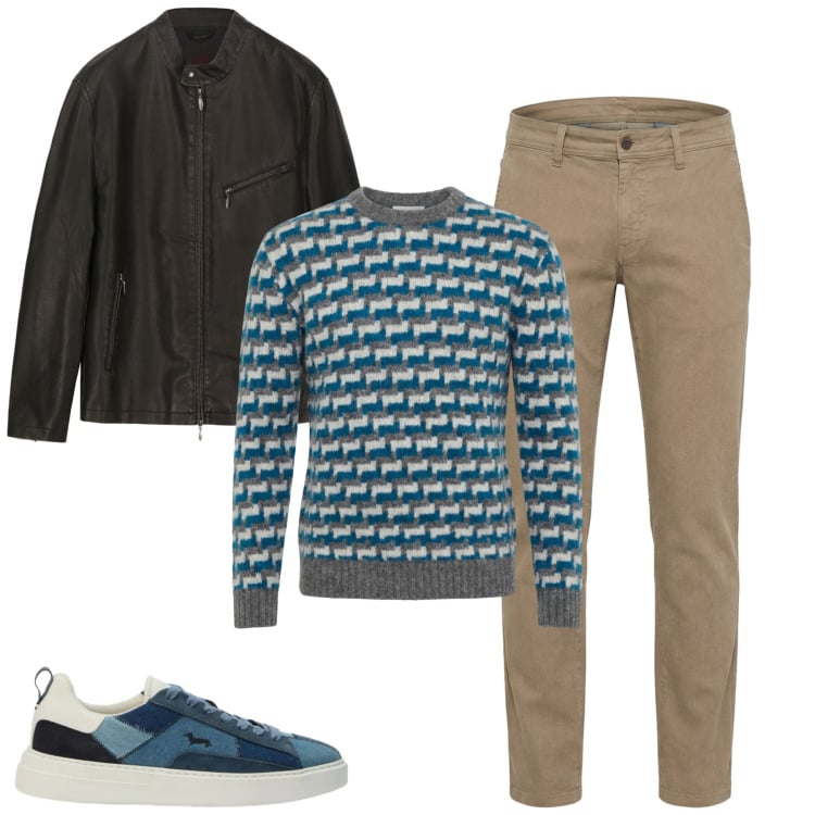 Outfit uomo - Total look #2373101. Stile Urban per Tutti i giorni. Abbinamento con sneakers, pullovers, pantaloni, giacche.