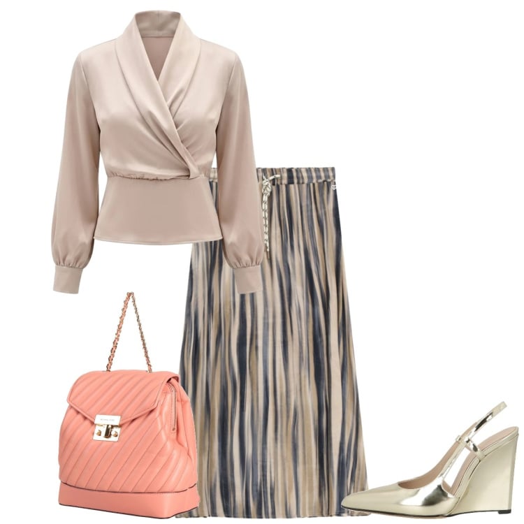 Outfit donna - So so Chic. Stile Chic per Serata fuori. Abbinamento con zaini, décolleté, bluse, gonne lunghe.