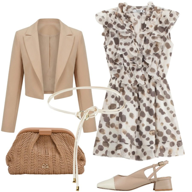 Outfit donna - Cerimonia. Stile Chic per Cerimonia. Abbinamento con décolleté, cinture, vestiti lunghi, pochette, bolero.