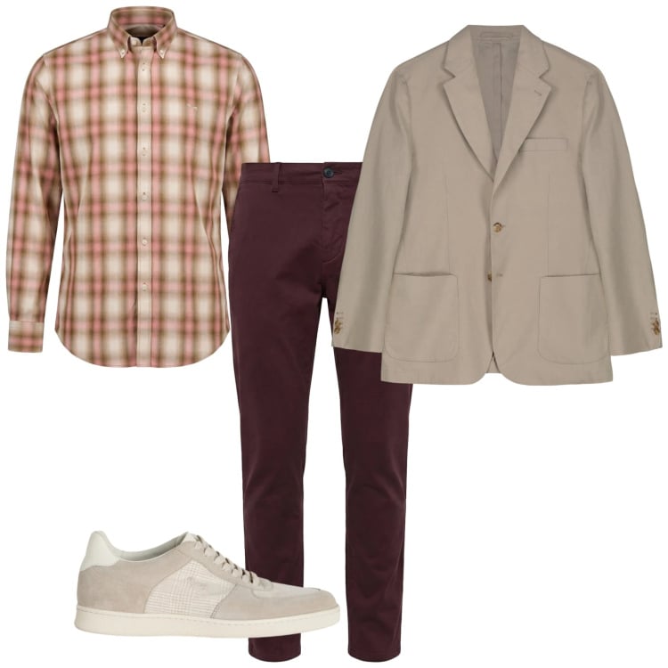 Outfit uomo - Vai di quadri. Stile Casual per Tutti i giorni. Abbinamento con sneakers, pantaloni chino, camicie, giacche.