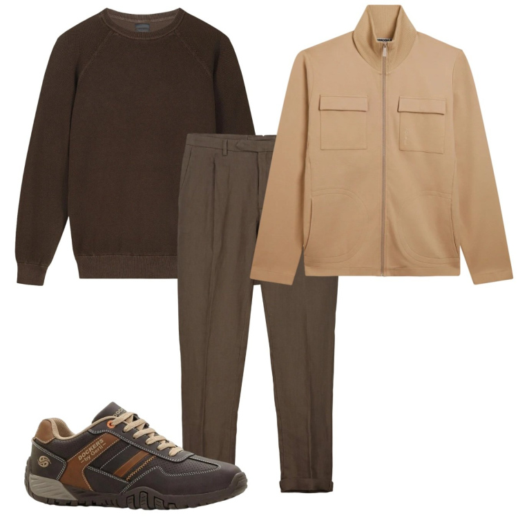 Outfit uomo - Coffe time. Stile Casual per Tutti i giorni. Abbinamento con sneakers, felpe, pantaloni, maglieria.