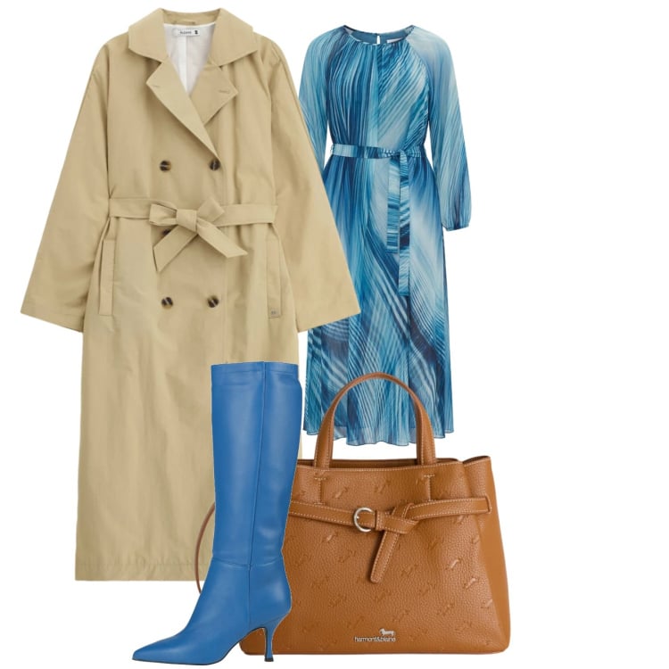 Outfit donna - Total look #2373272. Stile Sporty chic per Ufficio. Abbinamento con stivali, vestiti lunghi, trench, borse a mano.