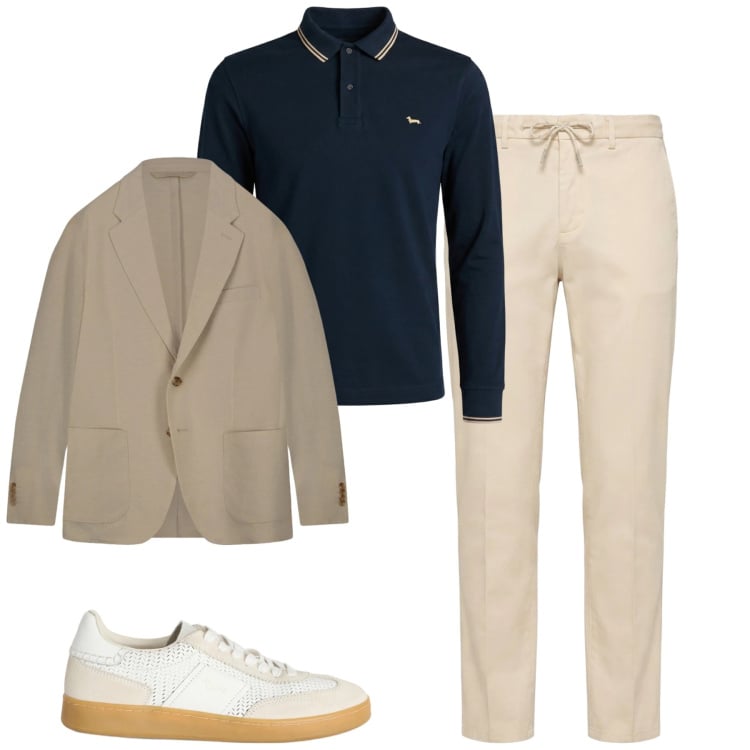 Outfit uomo - City. Stile Urban per Tutti i giorni. Abbinamento con sneakers, polo, pantaloni, giacche.