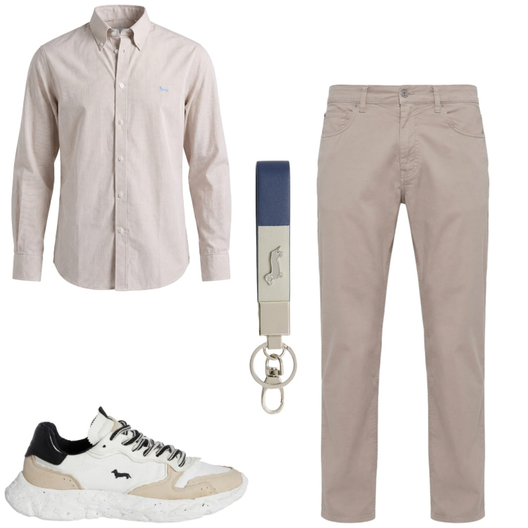 Outfit uomo - Total look #2373352. Stile Casual per Tutti i giorni. Abbinamento con portachiavi, camicie, pantaloni, sneakers.