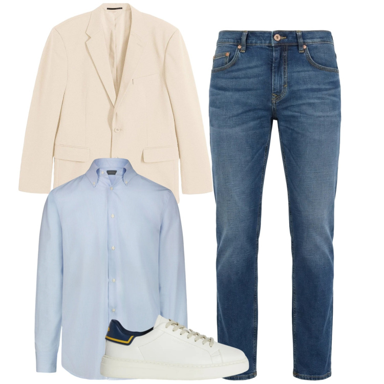 Outfit uomo - City. Stile Urban per Tutti i giorni. Abbinamento con giacche, sneakers, jeans, camicie.