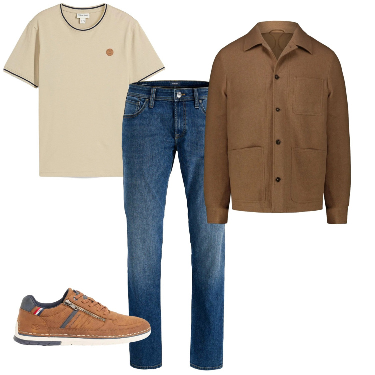 Outfit uomo - Tshirt time. Stile Casual per Tutti i giorni. Abbinamento con t-shirt, jeans, sneakers, cappotti.