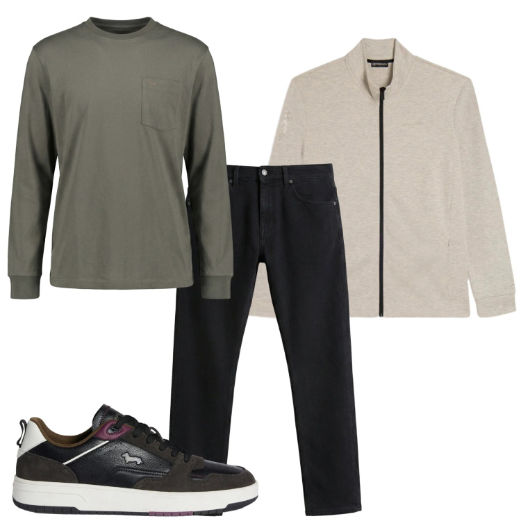 Outfit uomo - Weekend. Stile Casual per Tutti i giorni. Abbinamento con t-shirt, jeans, sneakers, felpe.