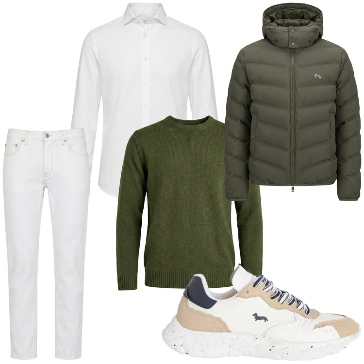 Outfit uomo - Casual. Stile Trendy per Tutti i giorni. Abbinamento con jeans, sneakers, piumini, camicie, pullovers.