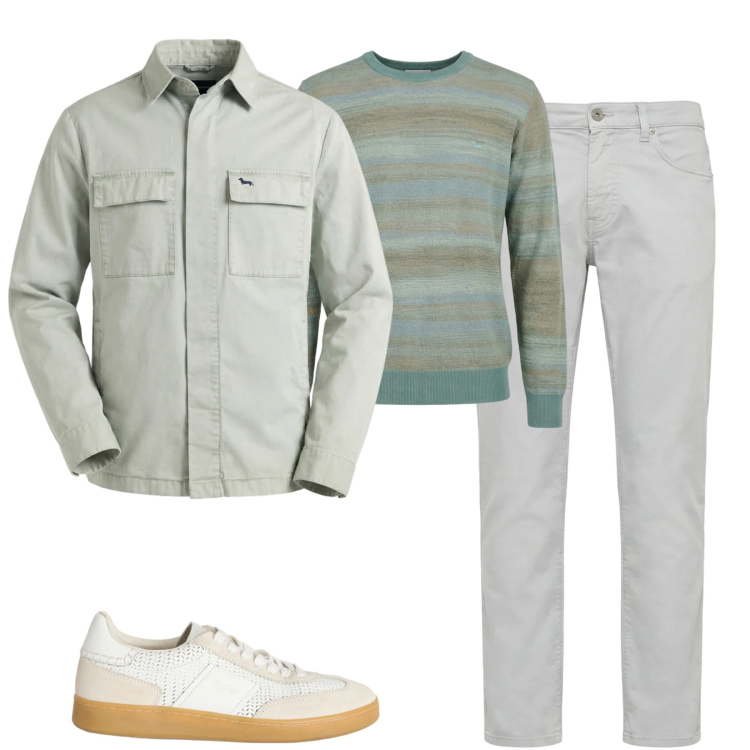 Outfit uomo - Spring. Stile Urban per Tutti i giorni. Abbinamento con sneakers, pantaloni, pullovers, giacche.