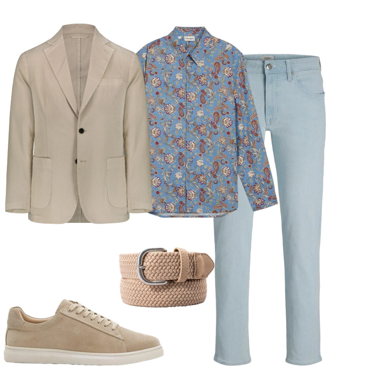 Outfit uomo - City. Stile Urban per Tutti i giorni. Abbinamento con camicie, sneakers, jeans, giacche, cinture.