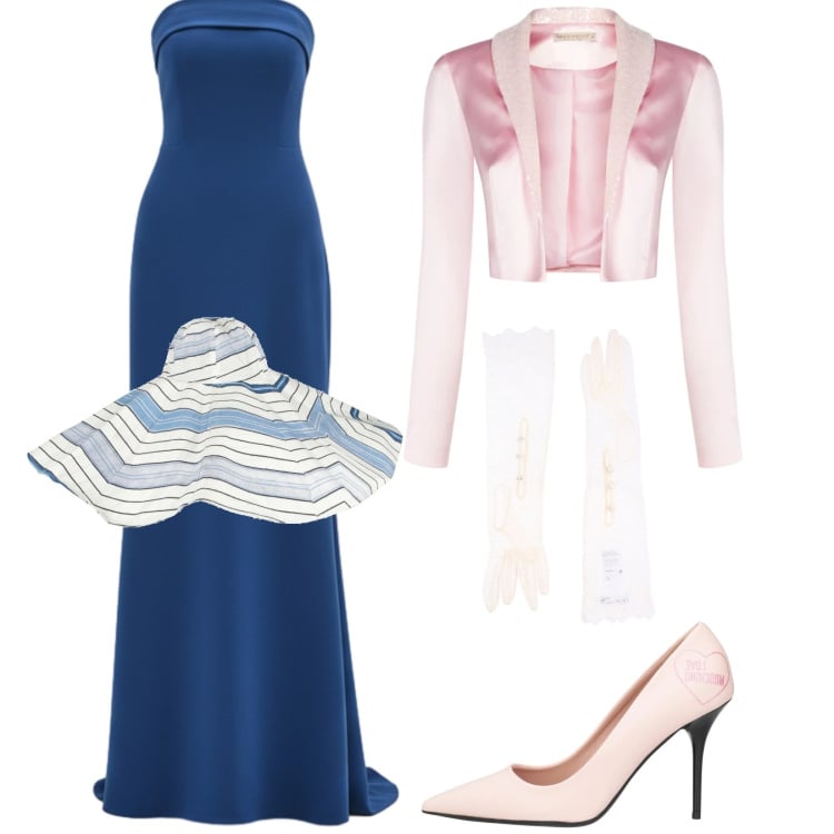Outfit donna - Glamourchic. Stile Chic per Cerimonia. Abbinamento con guanti, décolleté, cappelli, vestiti lunghi, bolero.