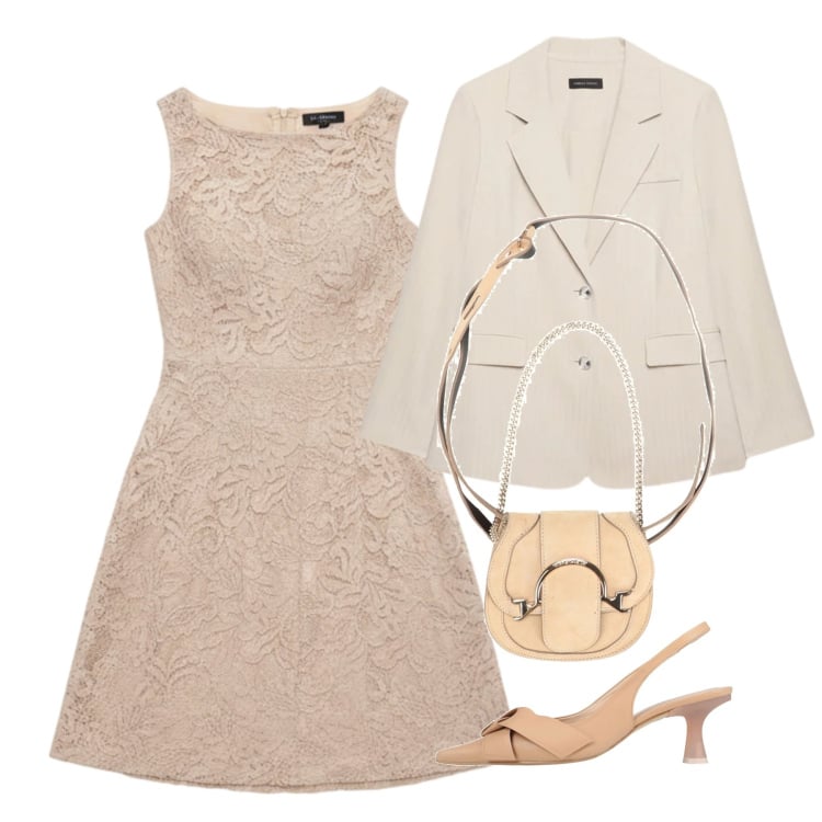 Outfit donna - Cerimonia. Stile Chic per Cerimonia. Abbinamento con marsupi, décolleté, blazer, vestiti corti.