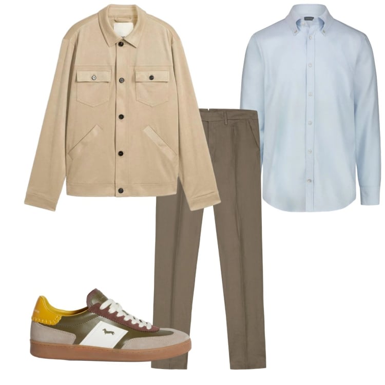 Outfit uomo - Total look #2373746. Stile Casual per Tutti i giorni. Abbinamento con cappotti, sneakers, pantaloni, camicie.