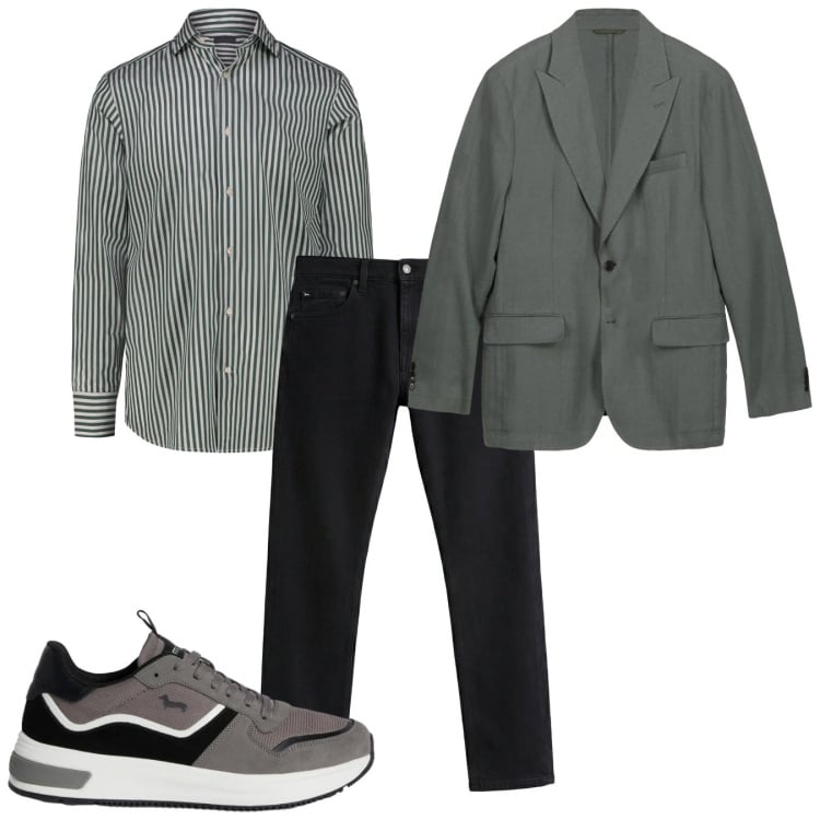 Outfit uomo - Total look #2373748. Stile Casual per Tutti i giorni. Abbinamento con jeans, sneakers, giacche, camicie.