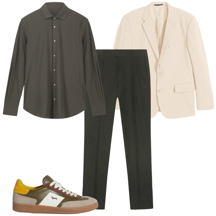 Outfit uomo - Total look #2373751. Stile Casual per Tutti i giorni. Abbinamento con giacche, sneakers, camicie, pantaloni.