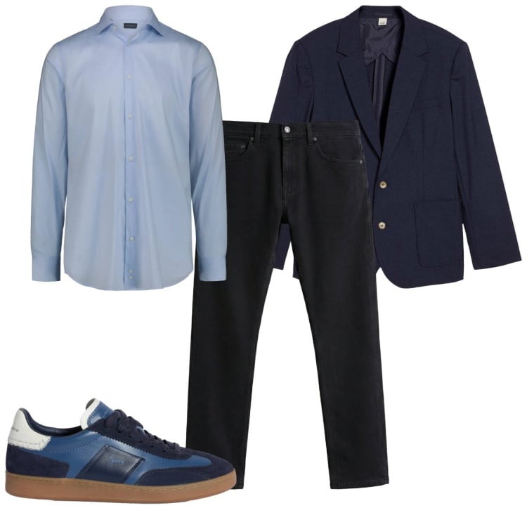 Outfit uomo - Total look #2373754. Stile Casual per Tutti i giorni. Abbinamento con giacche, jeans, sneakers, camicie.